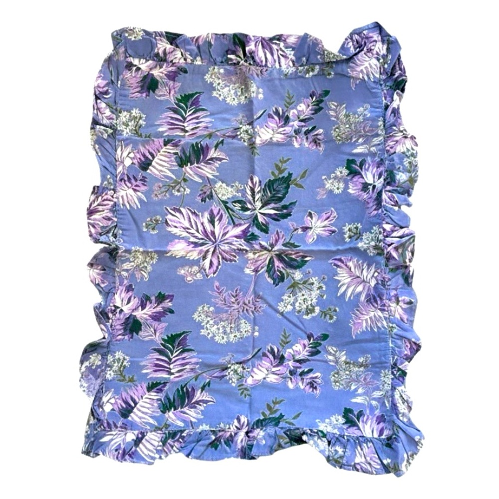 Pair(2) April Cornell Standard Pillow Shams Cotton Periwinkle Blue Purple Floral